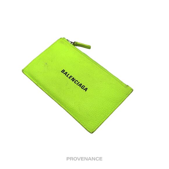 🔴 Balenciaga Logo Fragment Zip Card Wallet - Neon - Picture 3 of 10